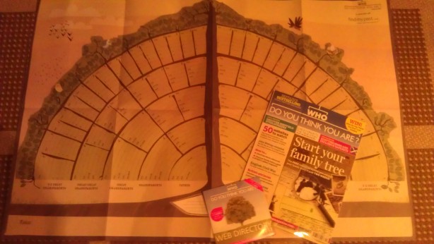 The free FindMyPast tree chart with the January 2013 edition of Who Do You Think You Are? magazine.